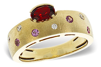 H301-88340: LDS RG .58 MULTI CLR (GAR & PINK SAPP) .66 TGW