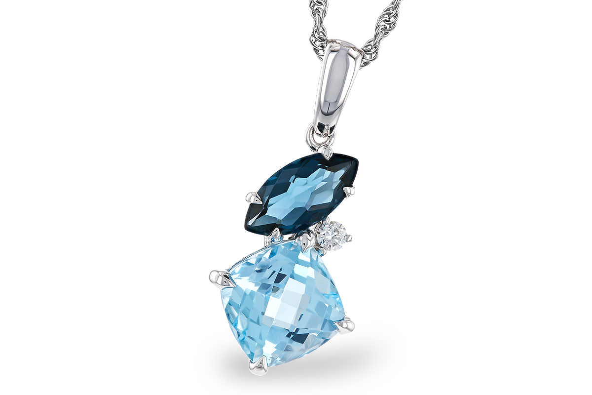 K301-85549: NECKLACE 2.37 TW BLUE TOPAZ 2.40 TGW