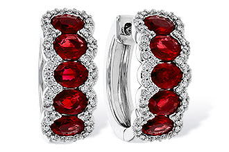 M301-88358: EARRINGS 2.20 TW RUBY 2.45 TGW